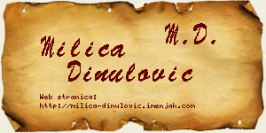 Milica Dinulović vizit kartica